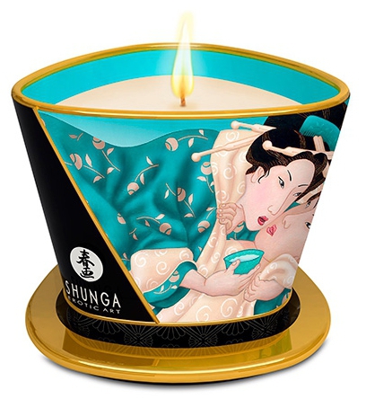 Shunga Rose/Vert Chandelle De Massage Fleurs Des Îles - Image 4