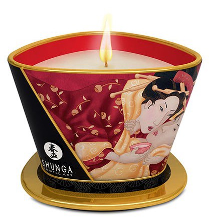 Shunga Unisex Chandelle À Massage Romance Fraise 170Ml