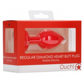 Plug Bijou Anal Silicone HEART 6 x 2.8 cm Rouge 2