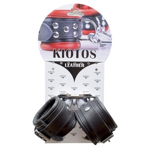 Menottes de poignets en Cuir 5cm Noir