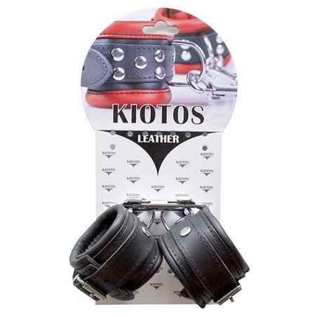 Menottes de poignets en Cuir 5cm Noir