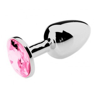 Plug Bijou Strass rose - Small 6.5 x 2.7 cm