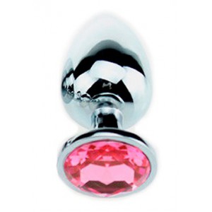 Plug Bijou Strass rose - Small 6.5 x 2.7 cm