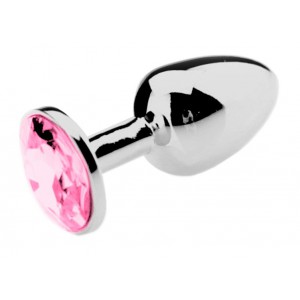 Plug Bijou Strass Rose - Large 8 x 4 cm