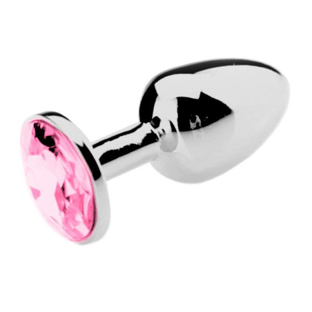 Plug Bijou Strass Rose - Large 8 x 4 cm