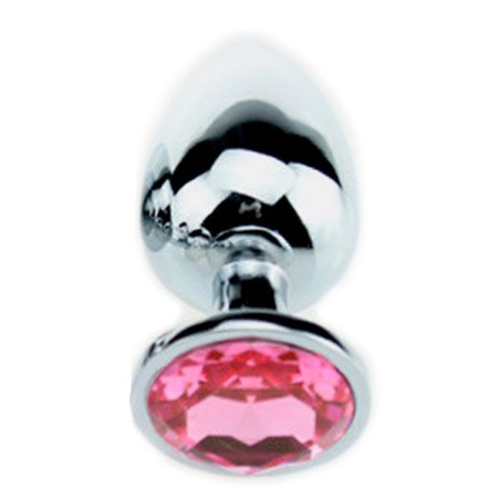 Plug Bijou Strass Rose - Large 8 x 4 cm