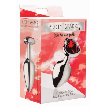 Plug bijou anal HEART GEM Rouge 7 x 3.4 cm