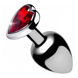 Plug bijou anal HEART GEM Rouge 7 x 3.4 cm