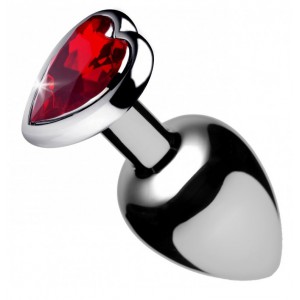 Plug bijou anal HEART GEM Rouge 8 x 4 cm