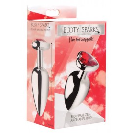 Plug bijou anal HEART GEM Rouge 8 x 4 cm 2