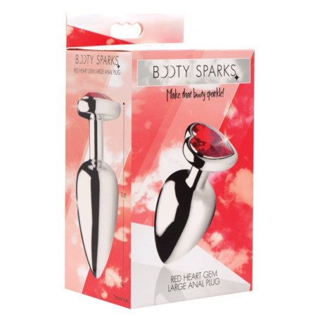Plug bijou anal HEART GEM Rouge 8 x 4 cm