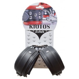 Menottes de chevilles en Cuir 5cm Noir 2