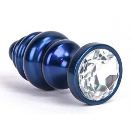 Bijou anal ALLOY Bleu | Bijou d'anus de 6.5 x 3 cm