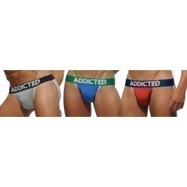 Jockstraps Addicted en lot de 3 modèles colorés en coton