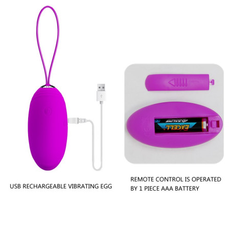 Oeuf Vibrant Télécommandé Jacqueline - 7.8 x 3.7 cm