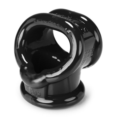 Ballstretcher silicone noir d'Oxballs pour érection forte et couilles volumineuses