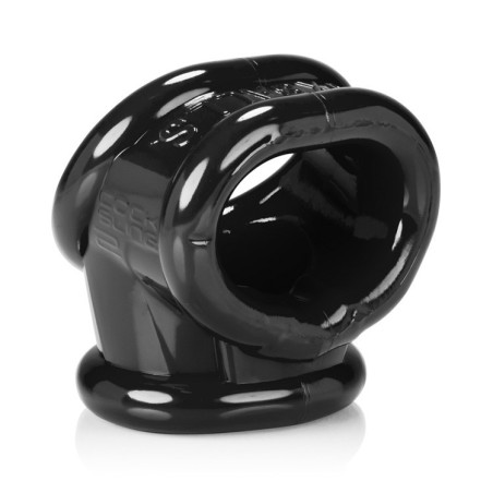 Ballstretcher silicone noir d'Oxballs pour érection forte et couilles volumineuses