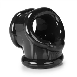 Ballstretcher silicone noir d'Oxballs pour érection forte et couilles volumineuses