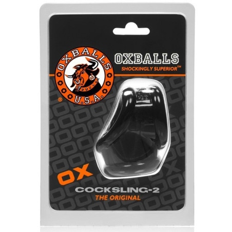 Ballstretcher silicone noir d'Oxballs pour érection forte et couilles volumineuses