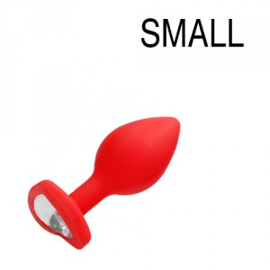 Plug Bijou Anal Silicone HEART 6 x 2.8 cm Rouge