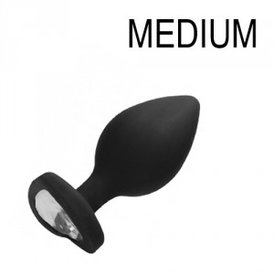 Plug Bijou Anal Silicone HEART 7 x 3.5 cm Noir