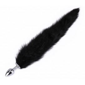 Plug queue de renard FOX 6 x 2.7cm | Queue 38cm | Noire 2
