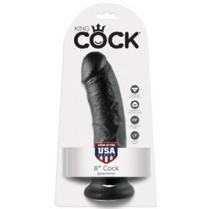 Gode King Cock 20cm noir avec forme simple pour insertion facile