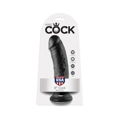 Gode King Cock 20cm noir avec forme simple pour insertion facile