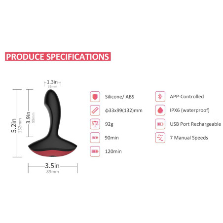 Stimulateur de prostate Vibrant SOLSTICE 10 x 3.2 cm
