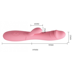 Vibromasseur Rabbit SNAPPY 9.5 x 3.2cm Rose Pastel