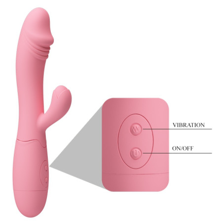 Vibromasseur Rabbit SNAPPY 9.5 x 3.2cm Rose Pastel