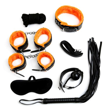 Kit Bondage 7 Pièces Noir/Orange