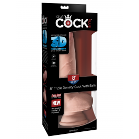 Gode réaliste King Cock 3D | Triple Densité 8 - 19 x 4.5 cm 2
