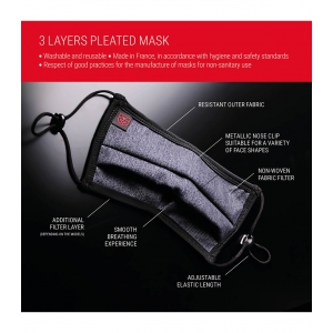 Masque lavable à plis Denim