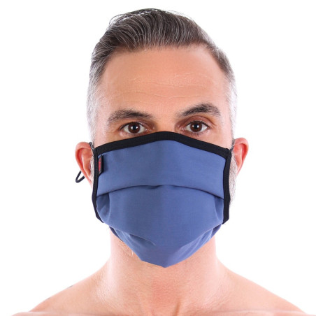 Masque lavable à plis FASHION Bleu