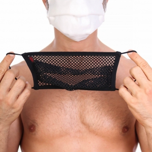 Sur-masque lavable Mesh plissé Noir
