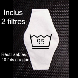 Masque Filtrant D12 LIEUTENANT SKYLE Noir et Blanc 2