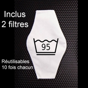 Masque Filtrant D12 LIEUTENANT SKYLE Noir et Blanc
