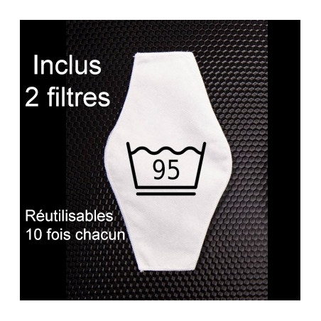 Masque Filtrant D12 LIEUTENANT SKYLE Noir et Blanc