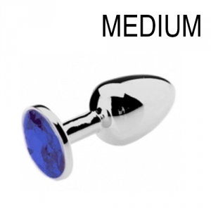 Plug anal avec Bijou JEWEL Bleu 7 x 3.4 cm