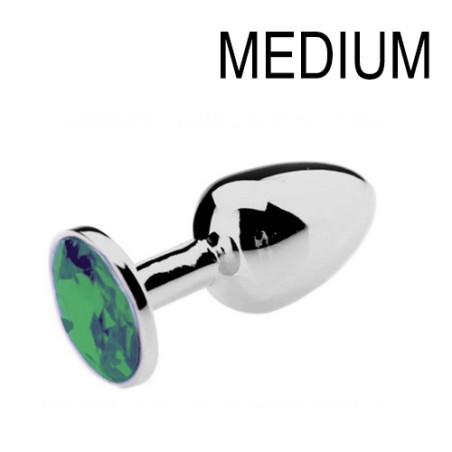 Plug anal avec Bijou JEWEL Vert 7 x 3.4 cm