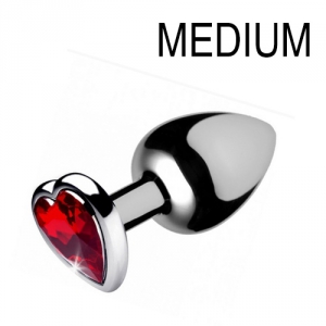 Plug bijou anal HEART GEM Rouge 7 x 3.4 cm