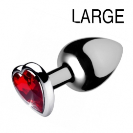 Plug bijou anal HEART GEM Rouge 8 x 4 cm