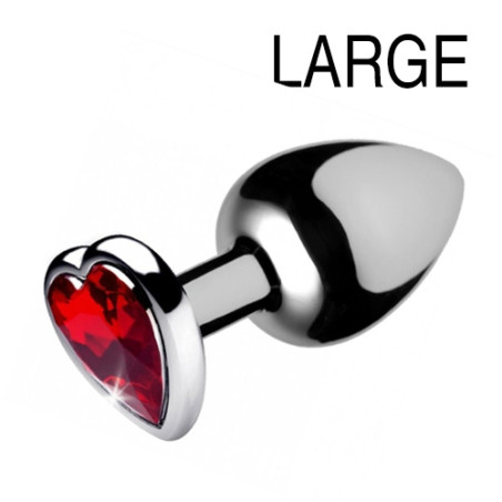 Plug bijou anal HEART GEM Rouge 8 x 4 cm
