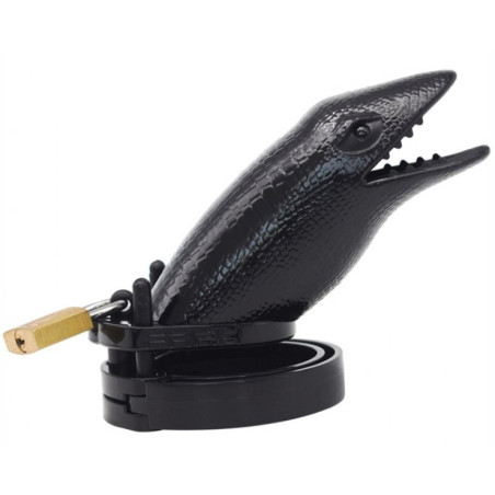 Cage de chasteté CROCODILE 10 x 3.5 cm Noire