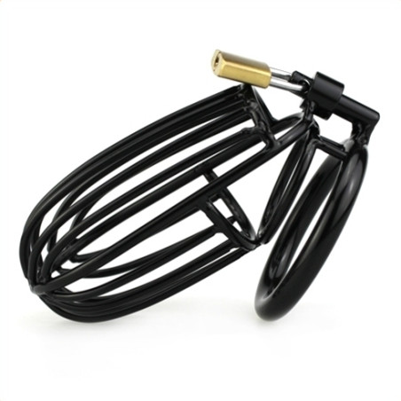Cage de chasteté SAMOURAI Noire 11 x 5.5 cm - Métal