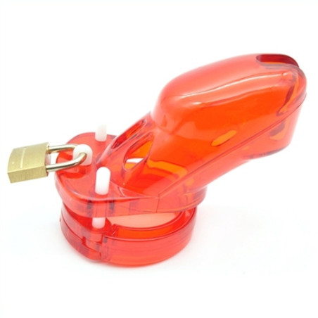 Cage de chasteté LOCKY 8 x 3.3 cm Rouge