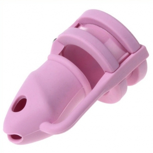 Cage de chasteté en silicone BIRDLOCKED 11 x 3.2 cm Rose