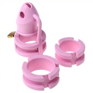 Cage de chasteté en silicone BIRDLOCKED 11 x 3.2 cm Rose