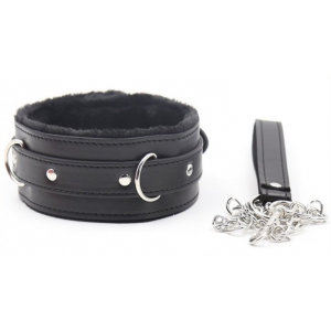 Collier Laisse FUR Noir
